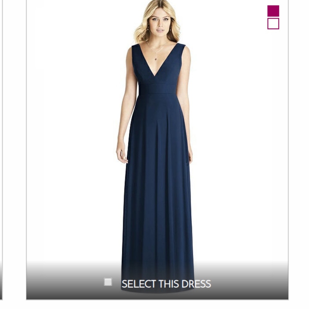 Only worn once Navy V Neck Social Bridesmaid Dress - excellent condition!